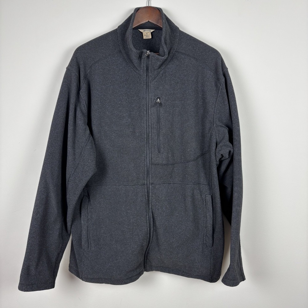 Duluth Trading Co Jacket‎ Mens XL Gray Park Point Fleece Lined Full Zip Outdoor